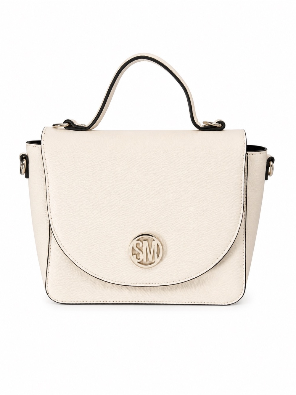 Steve Madden Cream Top-Handle Satchel Bag